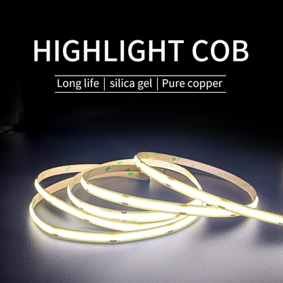 야외 방수 COB LED 스트립 라이트 흑백 COB LED 유연한 스트립 5m/롤